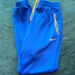 Nike Sweatpants Blue With Orange Trim and String- Large
